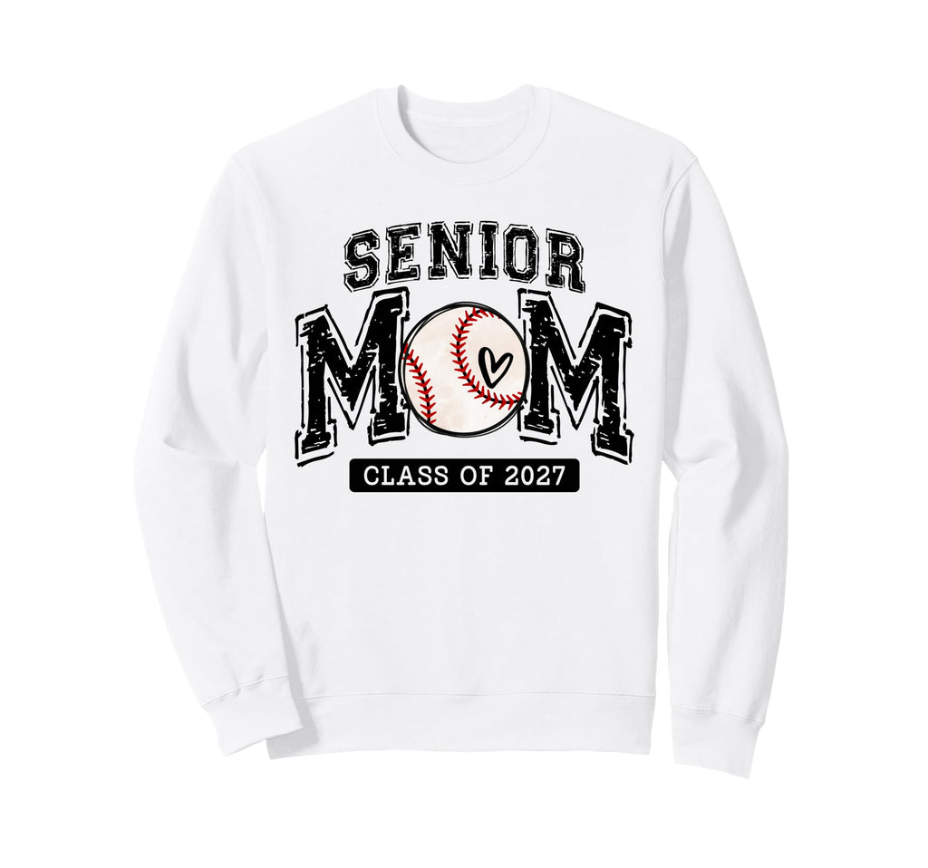 Senior Baseball Mom Class 2027 Senior Sweatshirt - Minimalist Print Unisex - T-Shirt, Sweatshirt, Hoodie