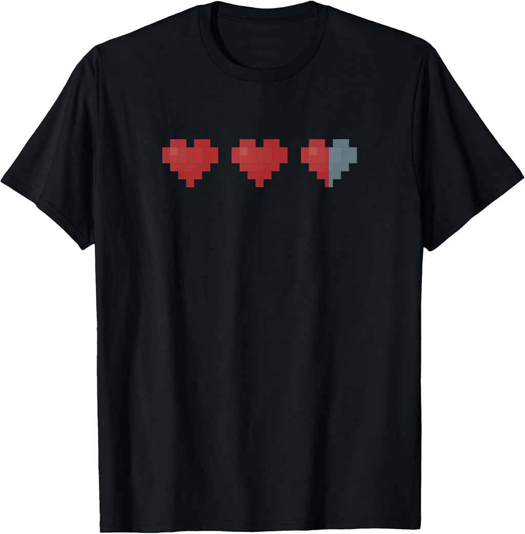 Retro Gamer Cute Hearts Men Women Kids - Adult & Kids T-Shirts, Sweatshirts & Hoodies apparel design preview 1