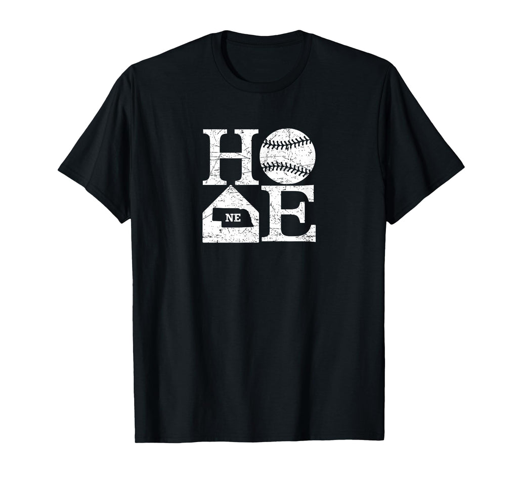 Baseball Home Nebraska State Outline T-Shirt - Graphic Print Men Women - T-Shirt, Sweatshirt, Hoodie