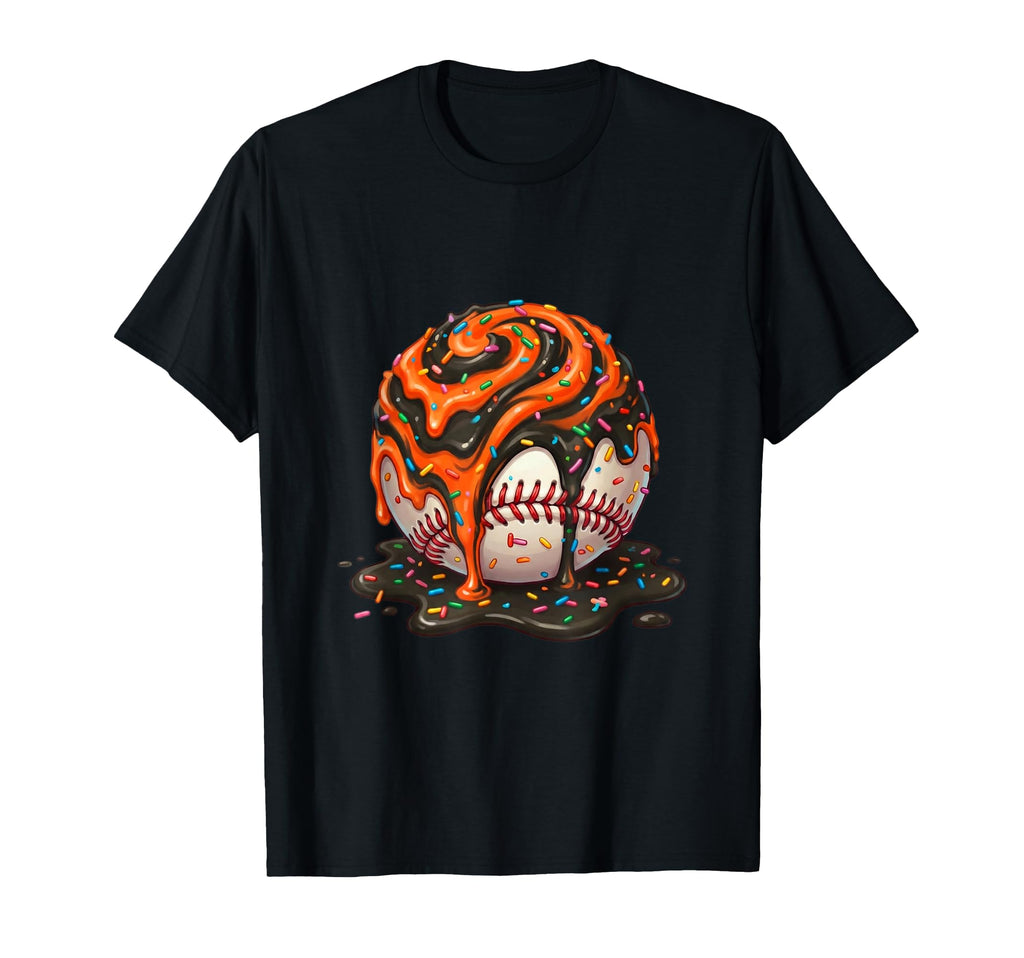 Baseball Drip Ice Cream Fire Swirl Melt Art T-Shirt - Unique Graphic Unisex - T-Shirt, Sweatshirt, Hoodie
