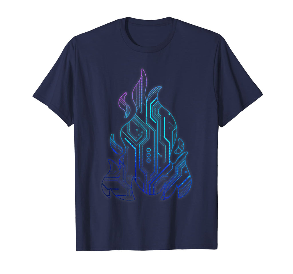 Cyber Aesthetic Flame Futurism T-Shirt - Novelty Apparel for Adults - T-Shirt, Sweatshirt, Hoodie