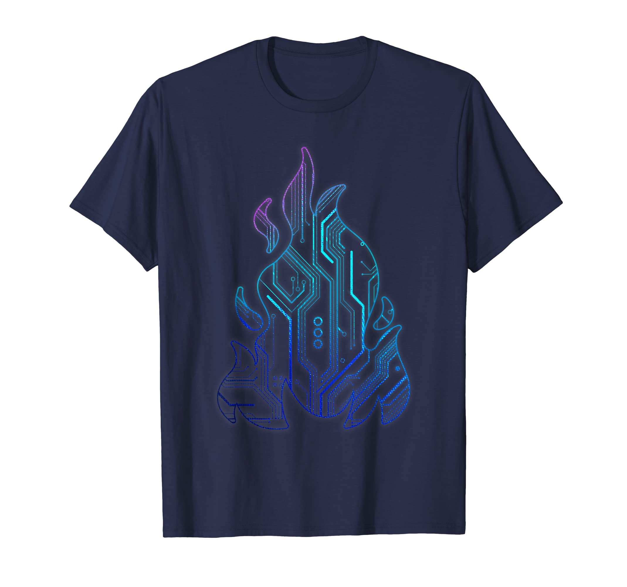 Cyber Aesthetic Flame Futurism T-Shirt - Novelty Apparel for Adults - T-Shirt, Sweatshirt, Hoodie