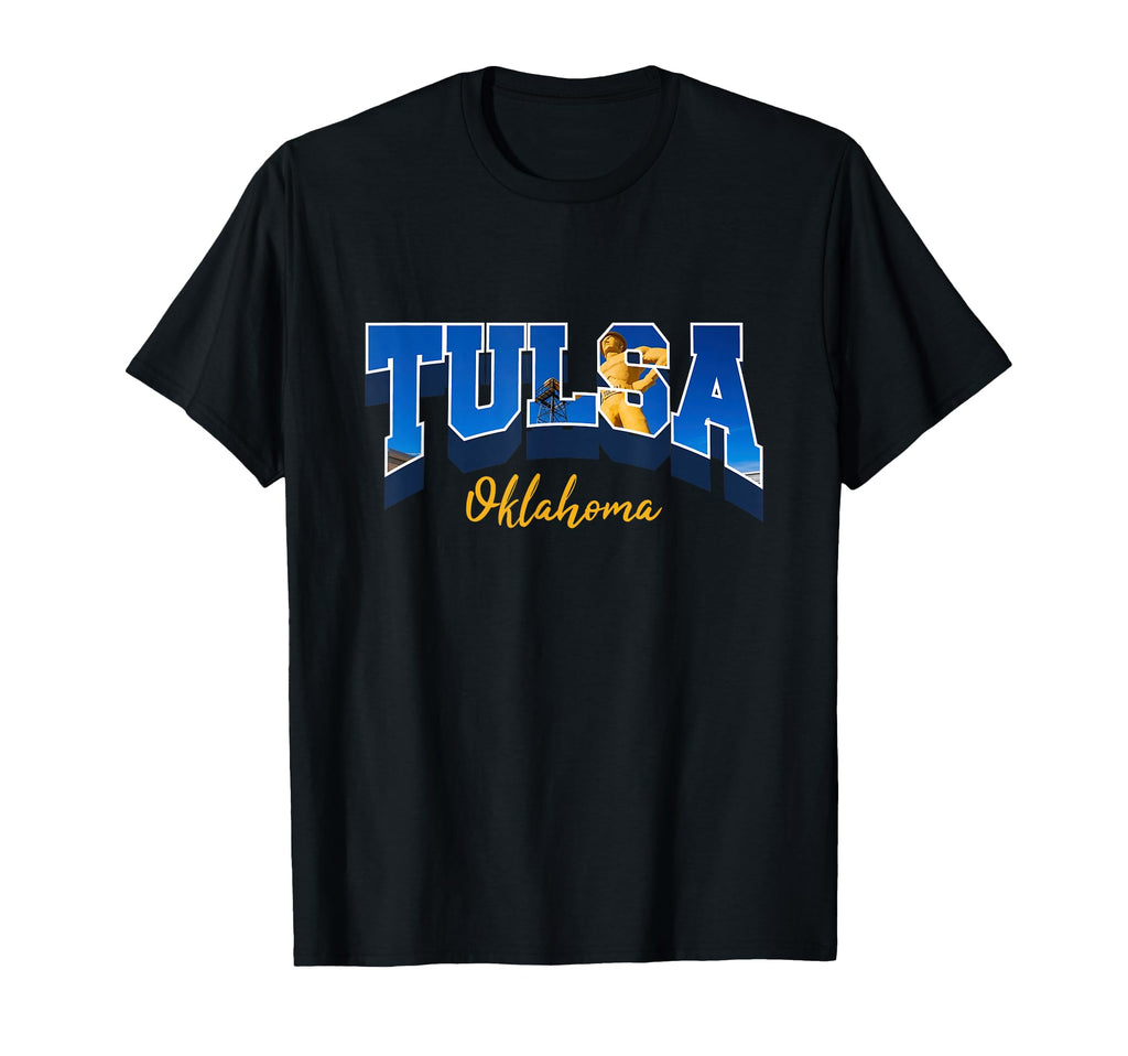 Tulsa Golden Driller Inside Varsity T-Shirt - Novelty Apparel Unisex - T-Shirt, Sweatshirt, Hoodie