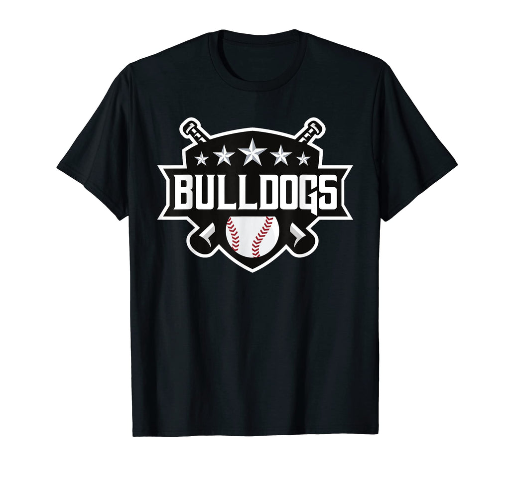 Bulldogs Black Baseball Game Day Stars T-Shirt - Streetwear Style Unisex - T-Shirt, Sweatshirt, Hoodie