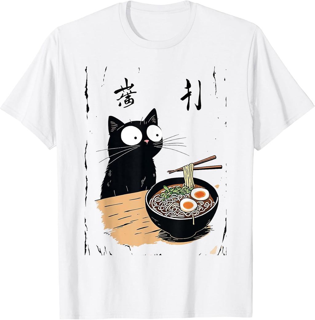 Funny Japanese Cat Ramen for Men Women, Kids - Adult & Kids T-Shirts, Sweatshirts & Hoodies apparel design preview 1
