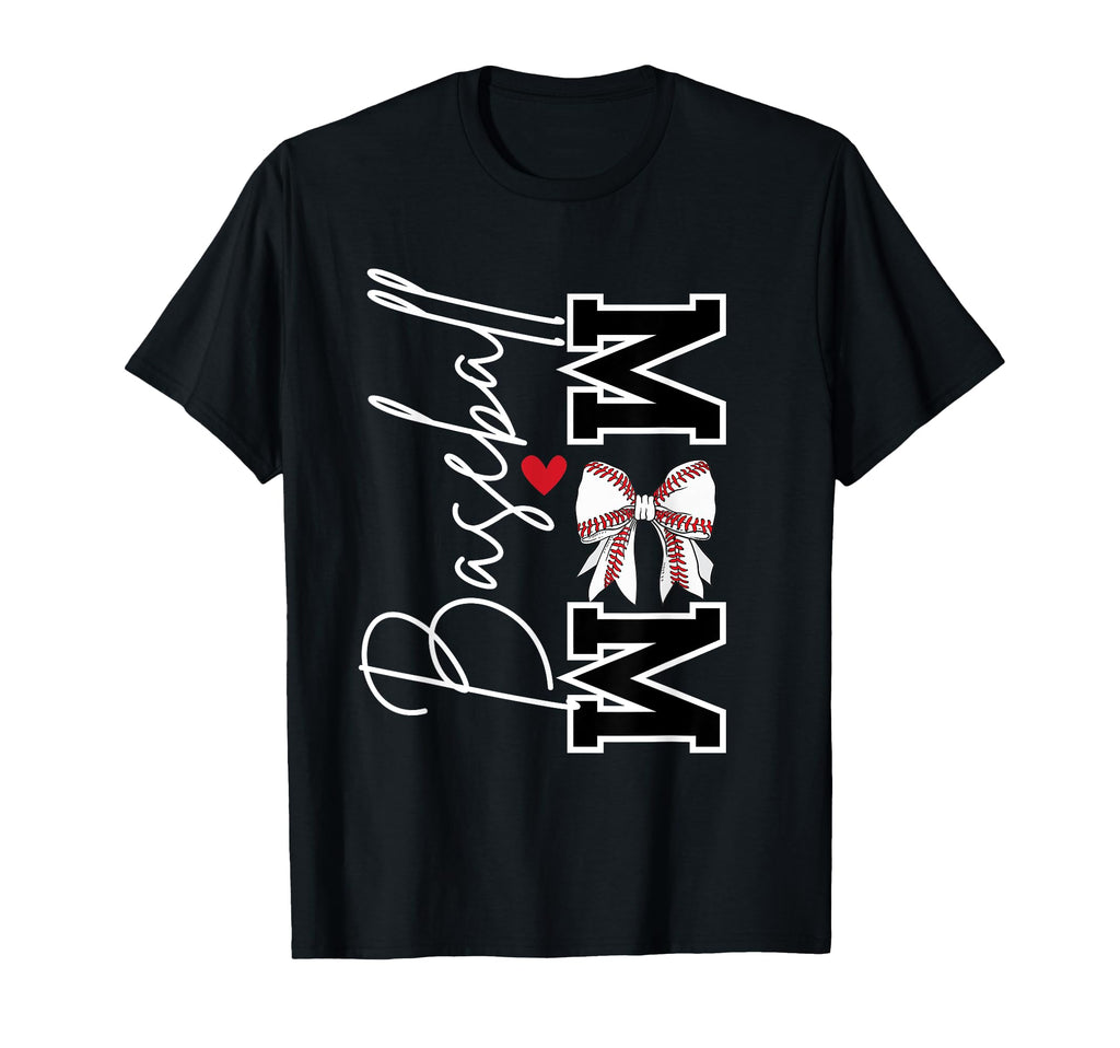 Baseball Coquette Bow Baseball Mom T-Shirt - Graphic Print for Adults - T-Shirt, Sweatshirt, Hoodie