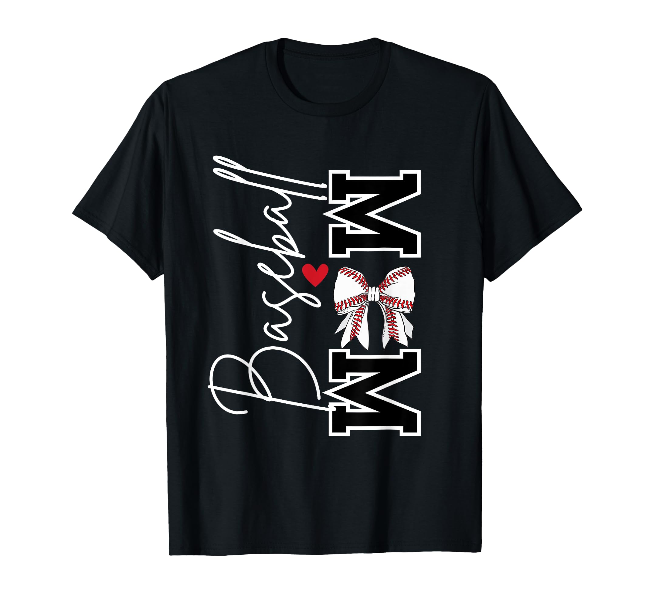 Baseball Coquette Bow Baseball Mom T-Shirt - Graphic Print for Adults - T-Shirt, Sweatshirt, Hoodie