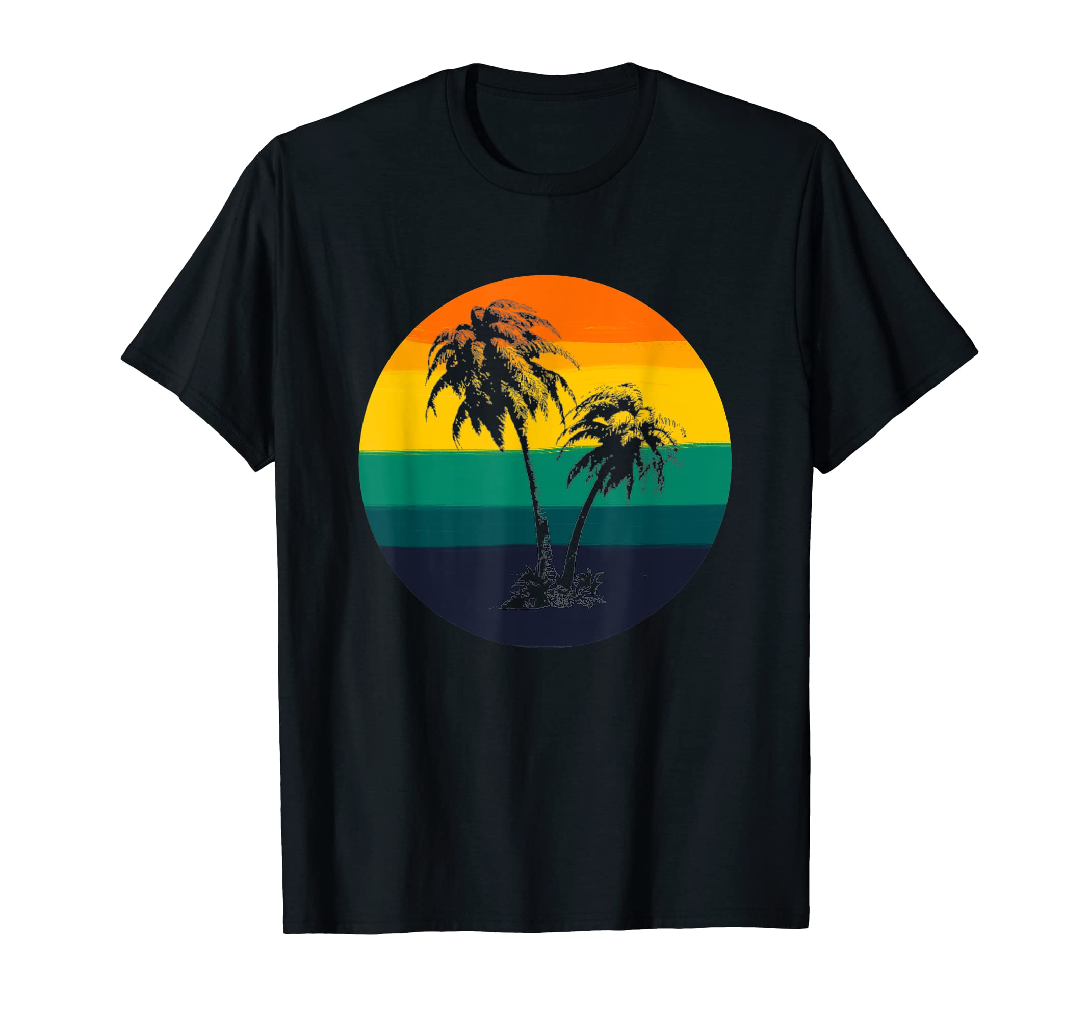 Palm Tree Sunset Tropical Beach 70S 80S T-Shirt - Graphic Print Men Women - T-Shirt, Sweatshirt, Hoodie