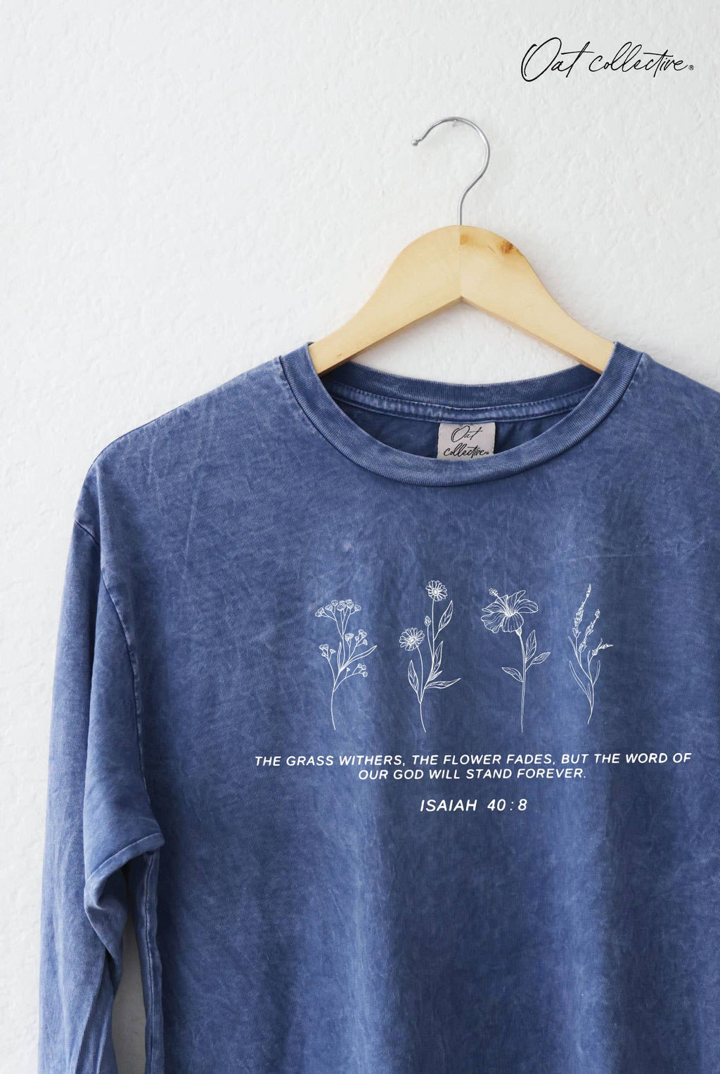 Isaiah 40:8 Mineral Washed Graphic - Adult & Kids T-Shirts, Sweatshirts & Hoodies apparel design preview 1