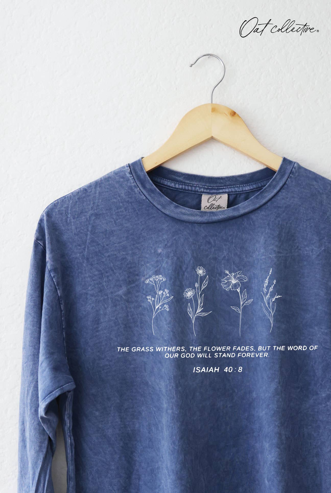 Isaiah 40:8 Mineral Washed Graphic - Adult & Kids T-Shirts, Sweatshirts & Hoodies apparel design preview 1