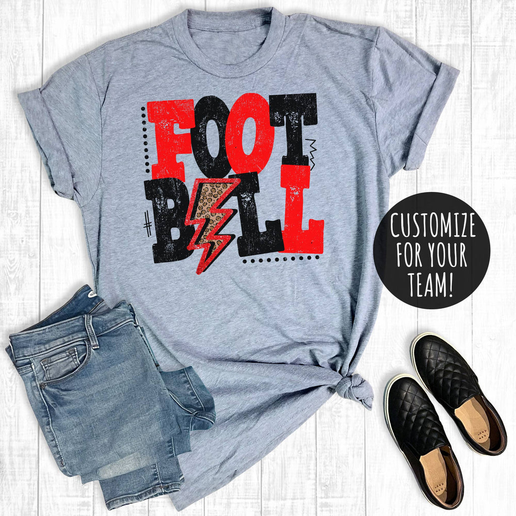 Custom Leopard Bolt Football Team Color Graphic - Adult & Kids T-Shirts, Sweatshirts & Hoodies apparel design preview 1