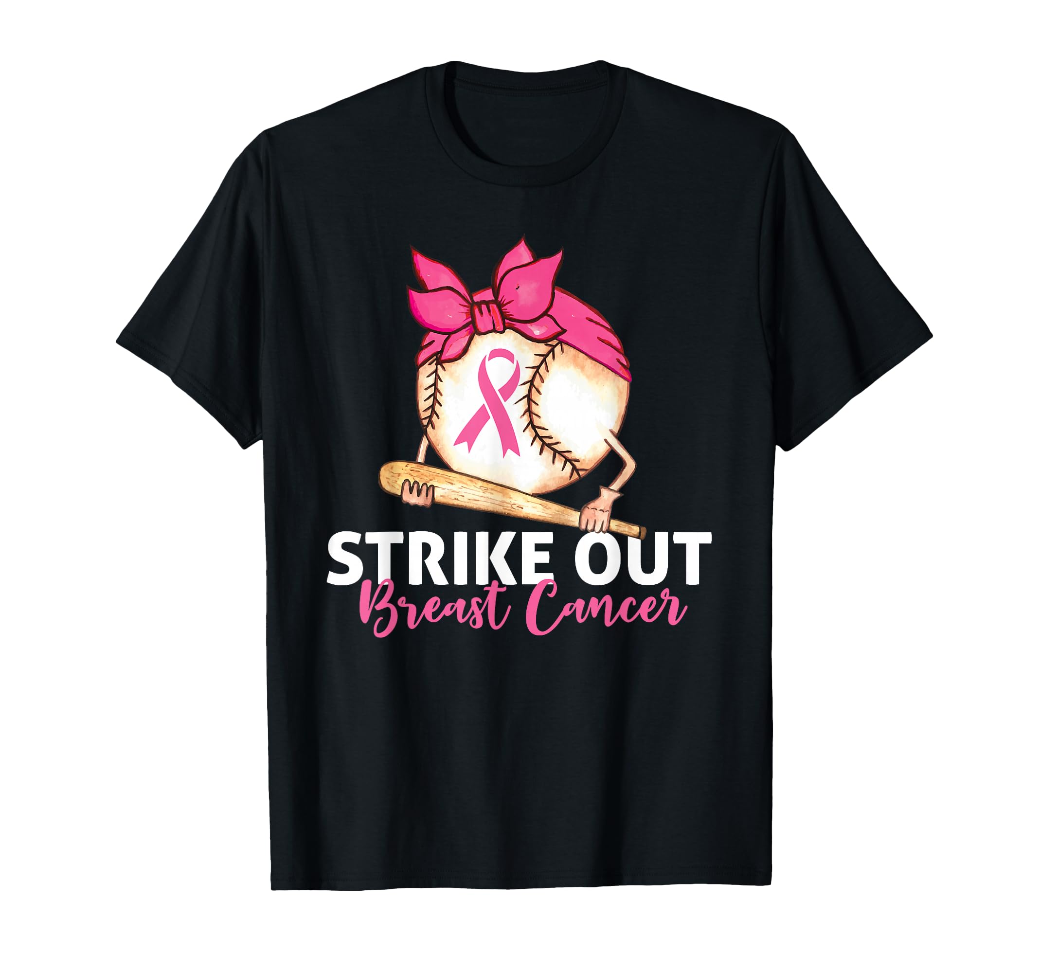 Strike Out Breast Cancer Awareness T-Shirt - Graphic Print Men Women - T-Shirt, Sweatshirt, Hoodie