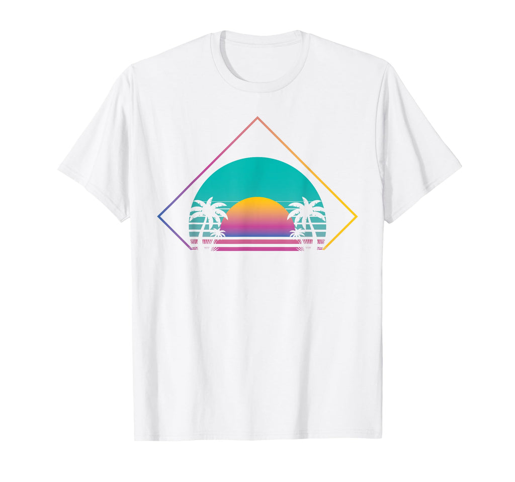 Sunset Palm Trees 90S Art 80S T-Shirt - Casual Everyday Wear for Adults - T-Shirt, Sweatshirt, Hoodie