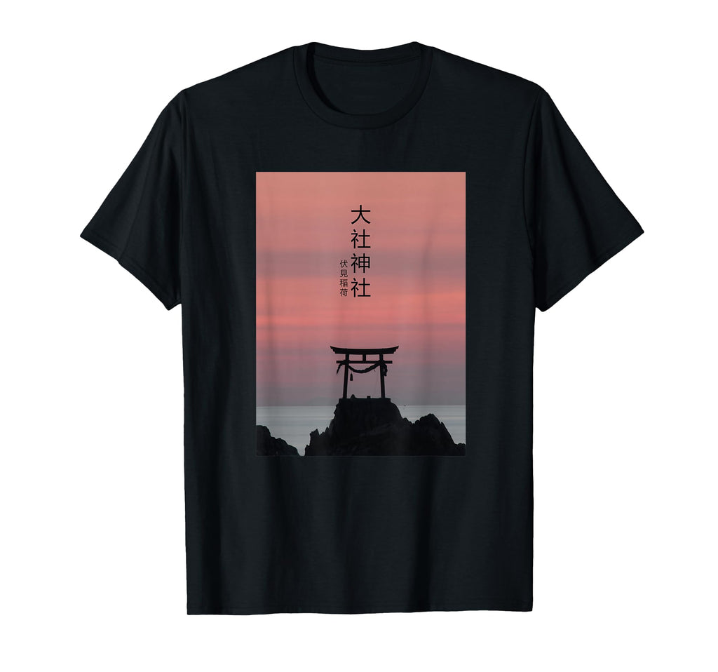 Japanese Torii Arch Streetwear Vaporwave T-Shirt - Minimalist Print Unisex - T-Shirt, Sweatshirt, Hoodie
