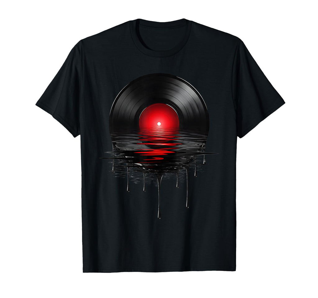 Melting Vinyl Record Sunset Drip Vinyl T-Shirt - Aesthetic Graphic Unisex - T-Shirt, Sweatshirt, Hoodie