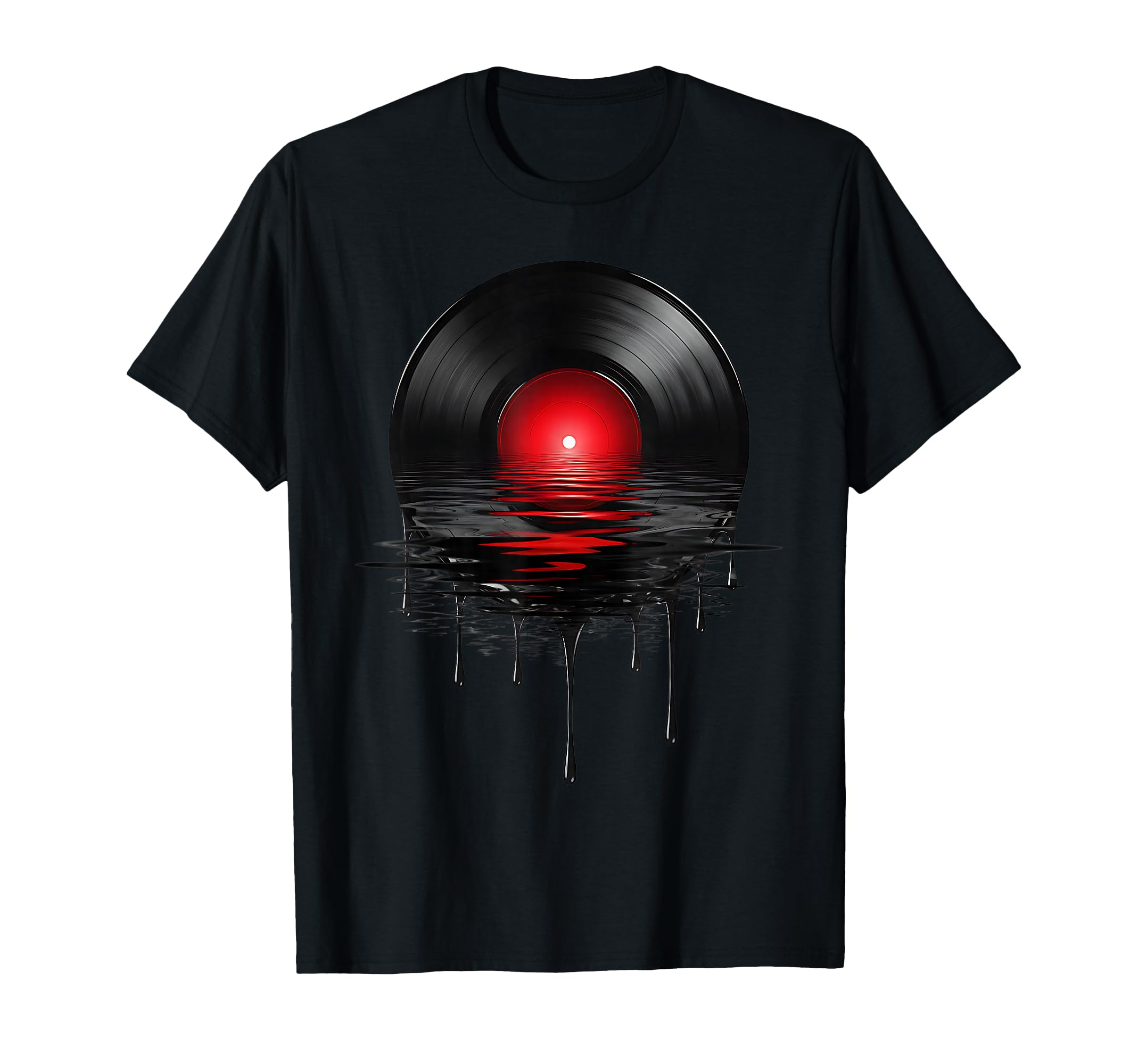 Melting Vinyl Record Sunset Drip Vinyl T-Shirt - Aesthetic Graphic Unisex - T-Shirt, Sweatshirt, Hoodie