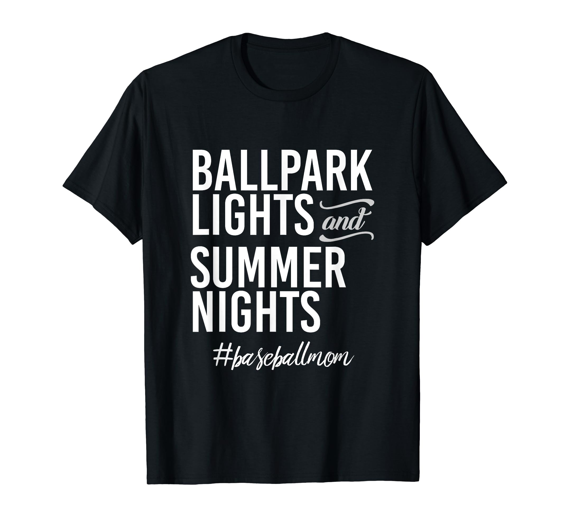 Baseball Mom Ballpark Lights And Summer T-Shirt - Custom Art Print Unisex - T-Shirt, Sweatshirt, Hoodie