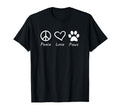 Peace Love Paws Dog Cat Animal Lover T-Shirt - Custom Art Print Men Women - T-Shirt, Sweatshirt, Hoodie