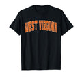 West Virginia Orange Text T-Shirt - Minimalist Print Men Women - T-Shirt, Sweatshirt, Hoodie