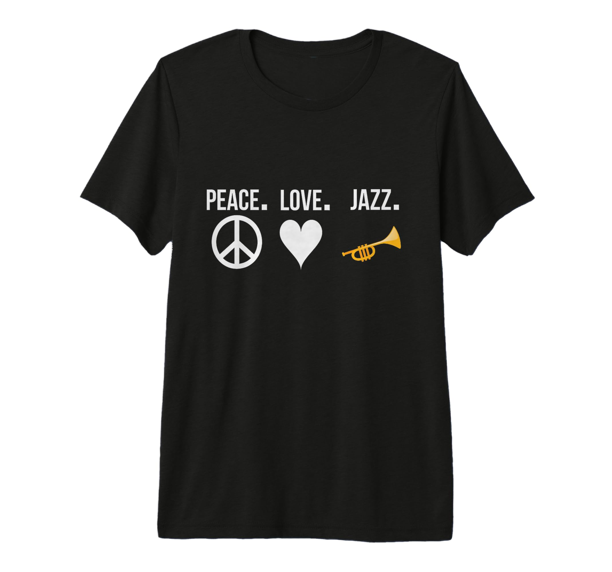 Peace Love Jazz Jazz Lovers Enthusiasts Sax T-Shirt - Graphic Print Unisex - T-Shirt, Sweatshirt, Hoodie