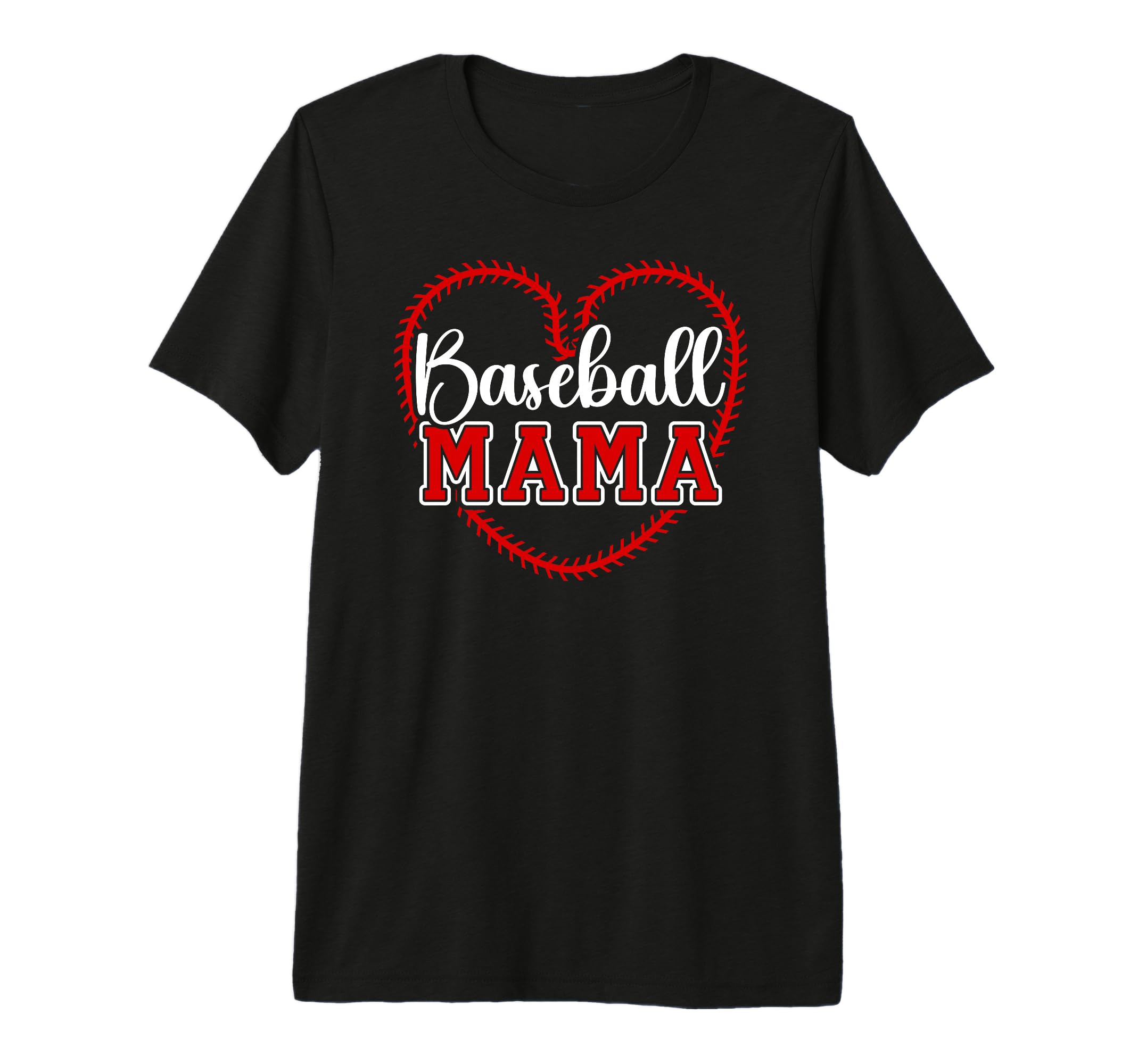 Baseball Mama Heart Baseball Mom T-Shirt - Custom Art Print for Adults - T-Shirt, Sweatshirt, Hoodie