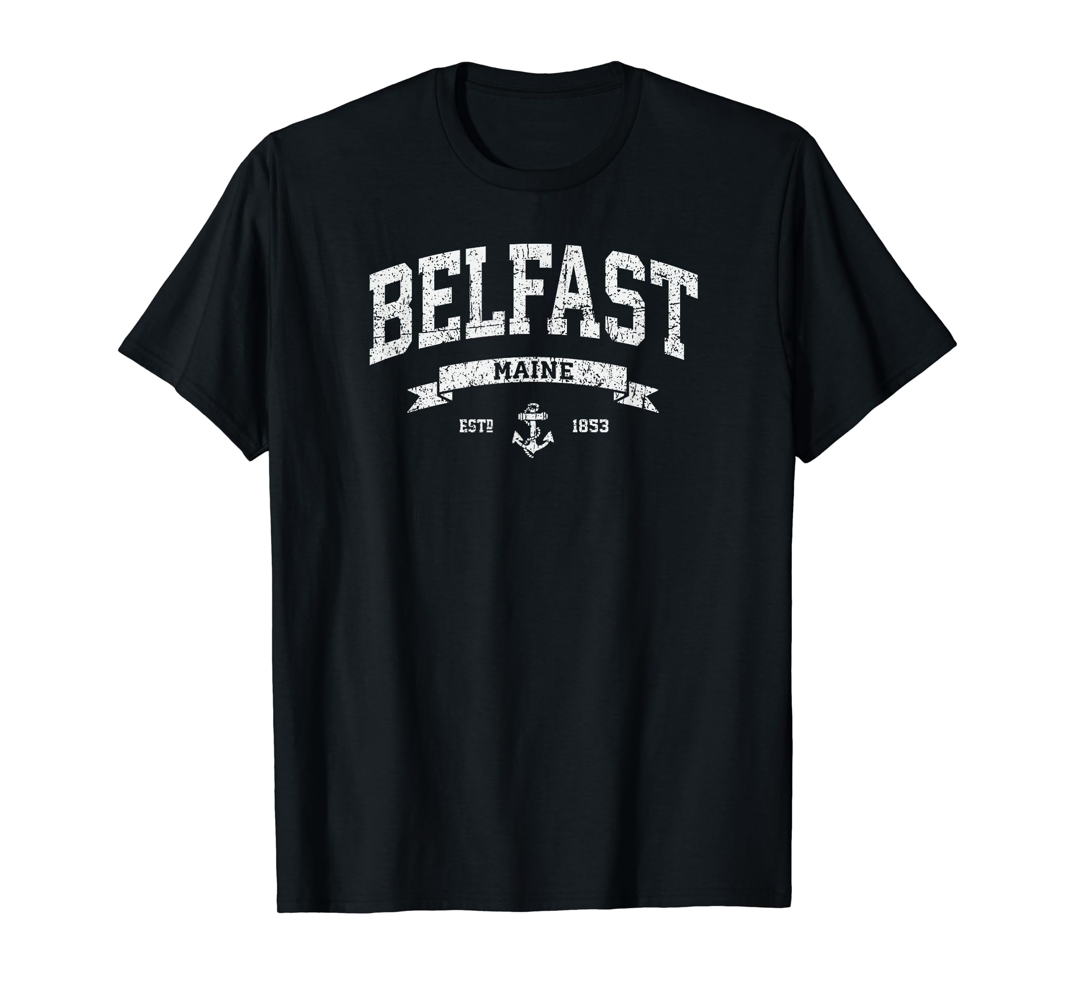 Belfast Maine Me Distressed 207 T-Shirt - Minimalist Print Unisex - T-Shirt, Sweatshirt, Hoodie