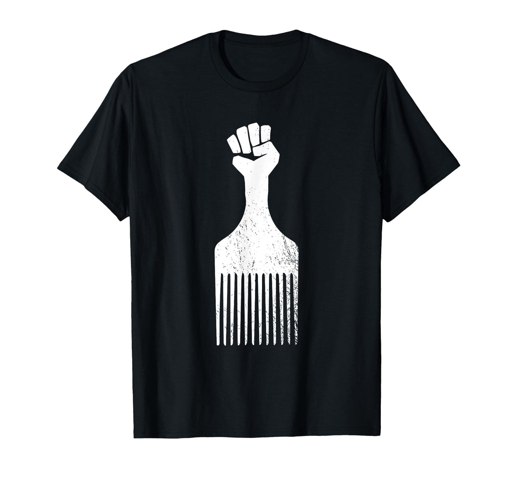 Afro Hair Pick Resist Distressed T-Shirt - Casual Everyday Wear for Adults - T-Shirt, Sweatshirt, Hoodie