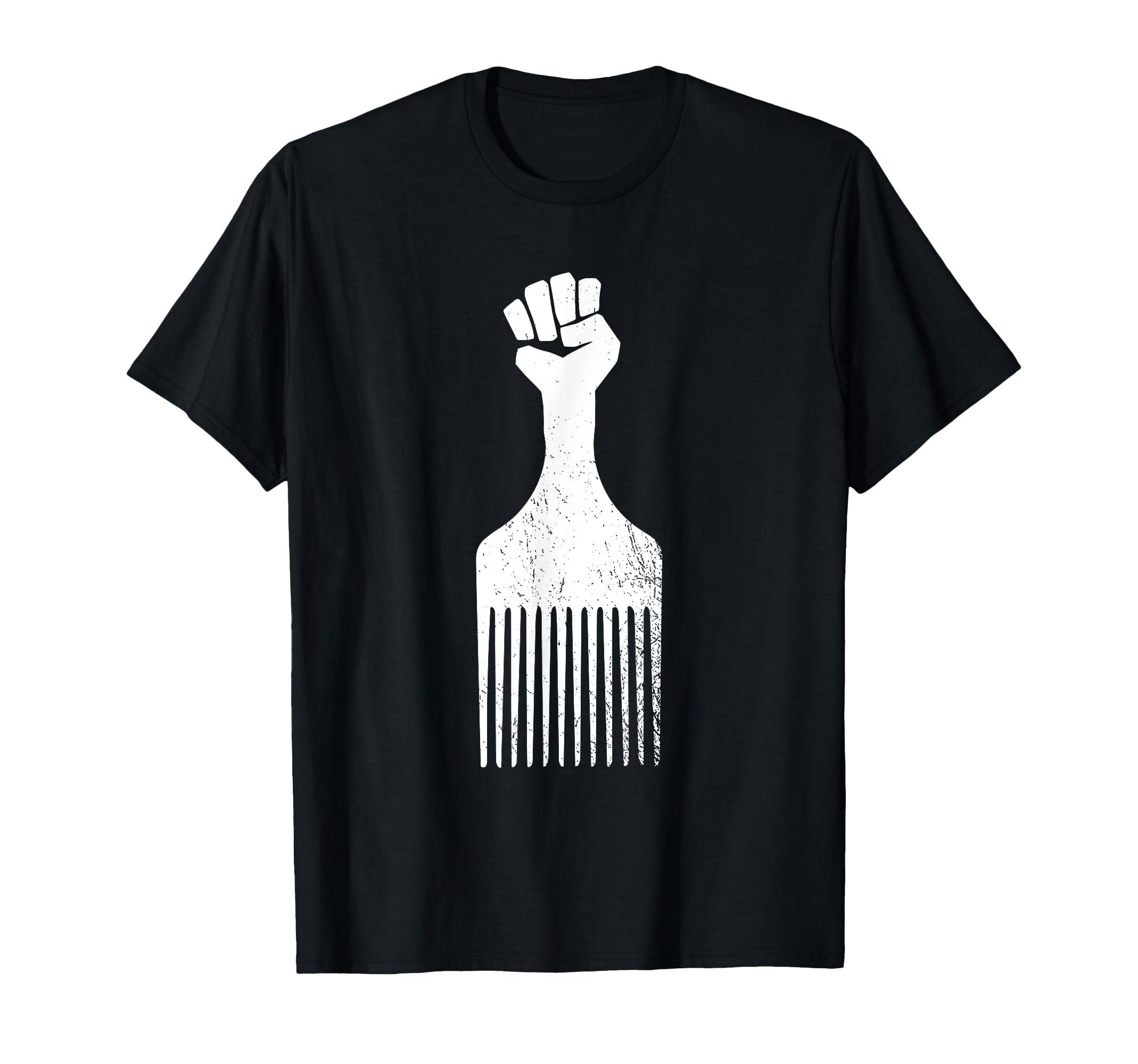 Afro Hair Pick Resist Distressed T-Shirt - Casual Everyday Wear for Adults - T-Shirt, Sweatshirt, Hoodie