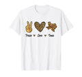 Peace Love Texas Leopard Flag Map Souvenirs T-Shirt - Trendy Graphic Unisex - T-Shirt, Sweatshirt, Hoodie