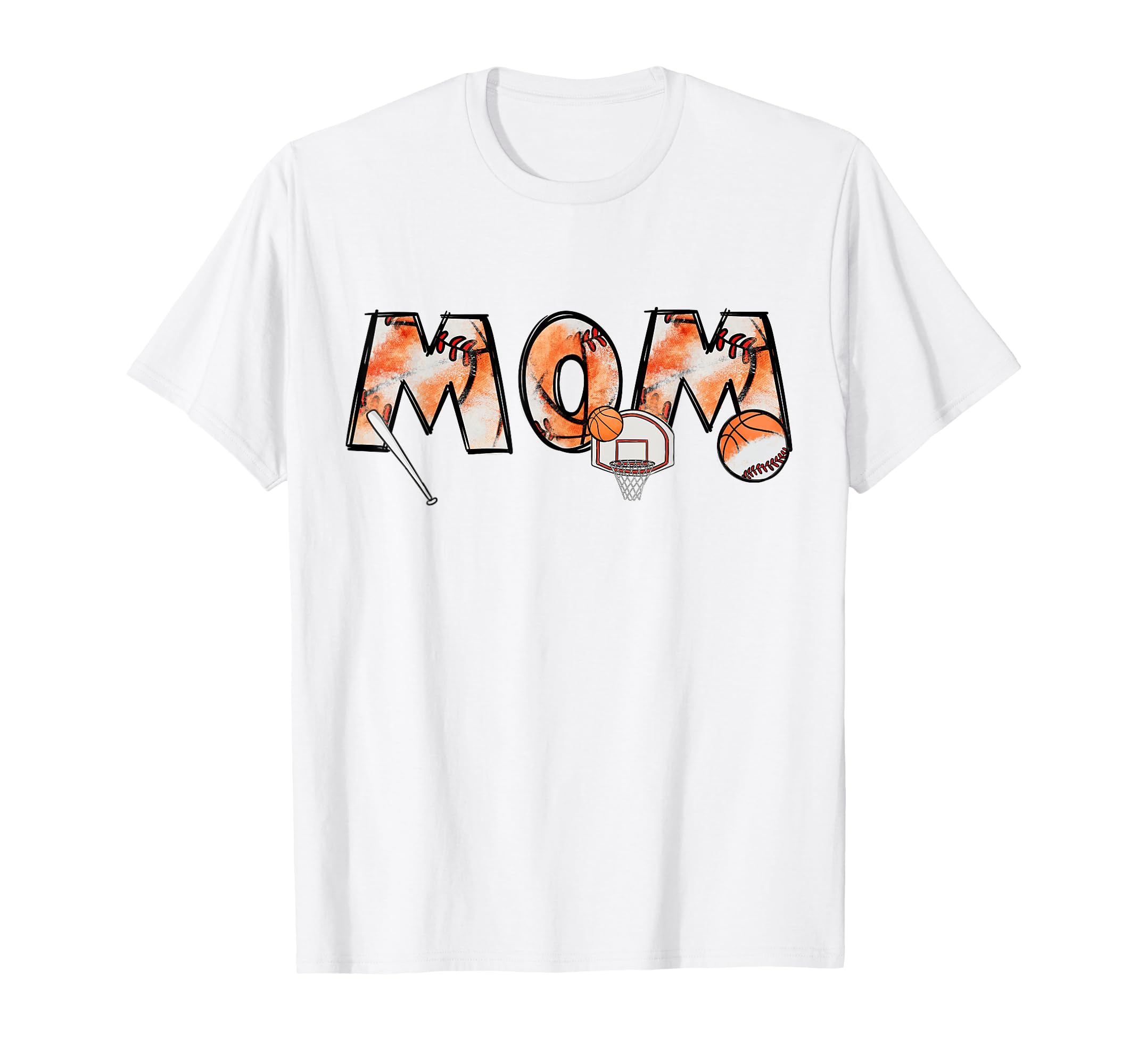 Mom Both Half Basketball Baseball T-Shirt - Streetwear Style Unisex - T-Shirt, Sweatshirt, Hoodie