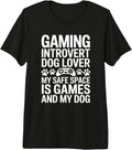 Introvert Gamer Dog Lover Retro Sunset - Adult & Kids T-Shirts, Sweatshirts & Hoodies apparel design preview 1