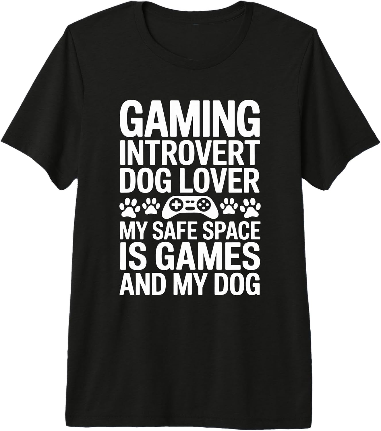 Introvert Gamer Dog Lover Retro Sunset - Adult & Kids T-Shirts, Sweatshirts & Hoodies apparel design preview 1