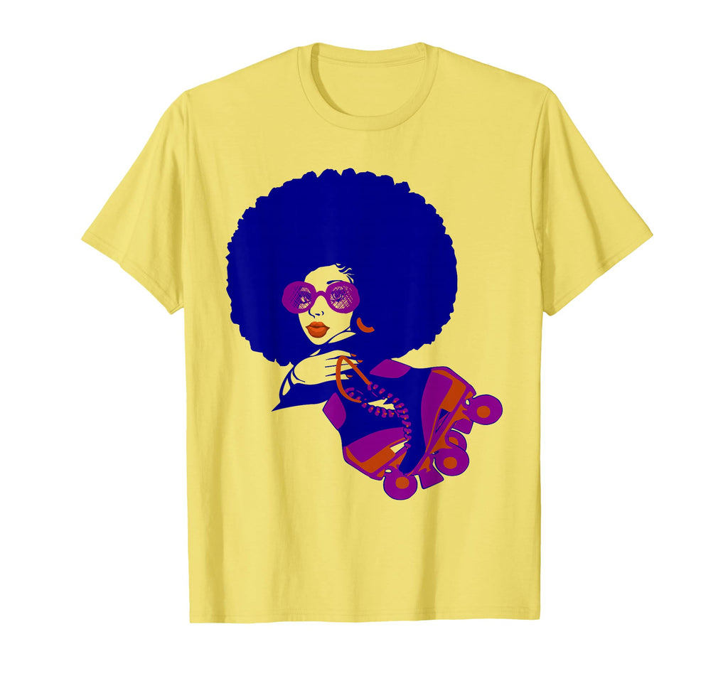 70S Afro Roller Skates Teens And T-Shirt - Graphic Print for Adults - T-Shirt, Sweatshirt, Hoodie