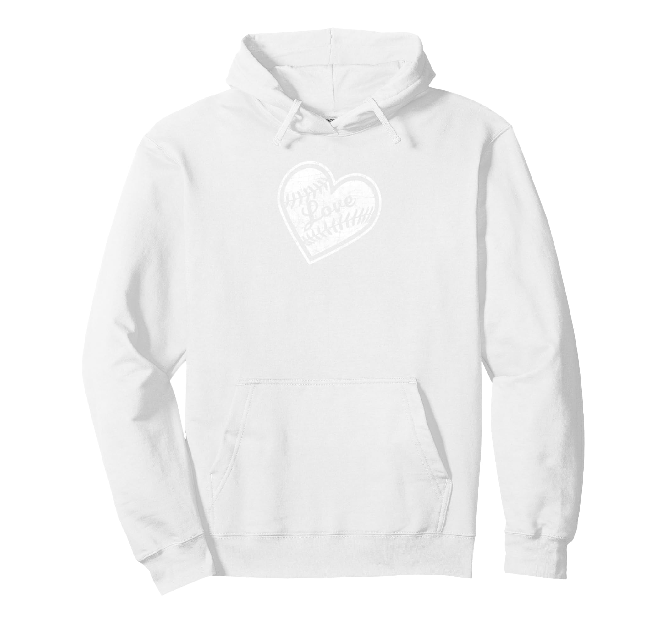 Baseball Heart Laces Love Distressed Hoodie - Trendy Graphic Unisex - T-Shirt, Sweatshirt, Hoodie