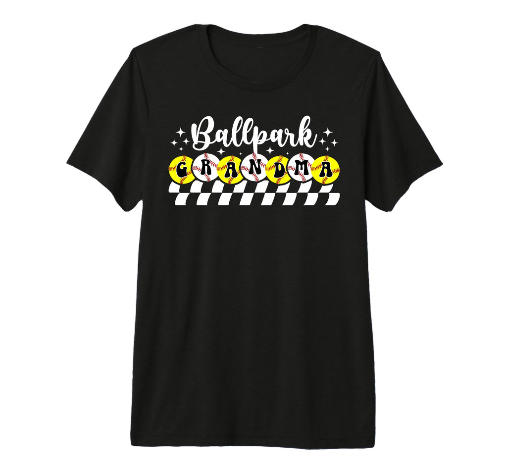 Ballpark Grandma Proud Softball Baseball T-Shirt - Custom Art Print Unisex - T-Shirt, Sweatshirt, Hoodie