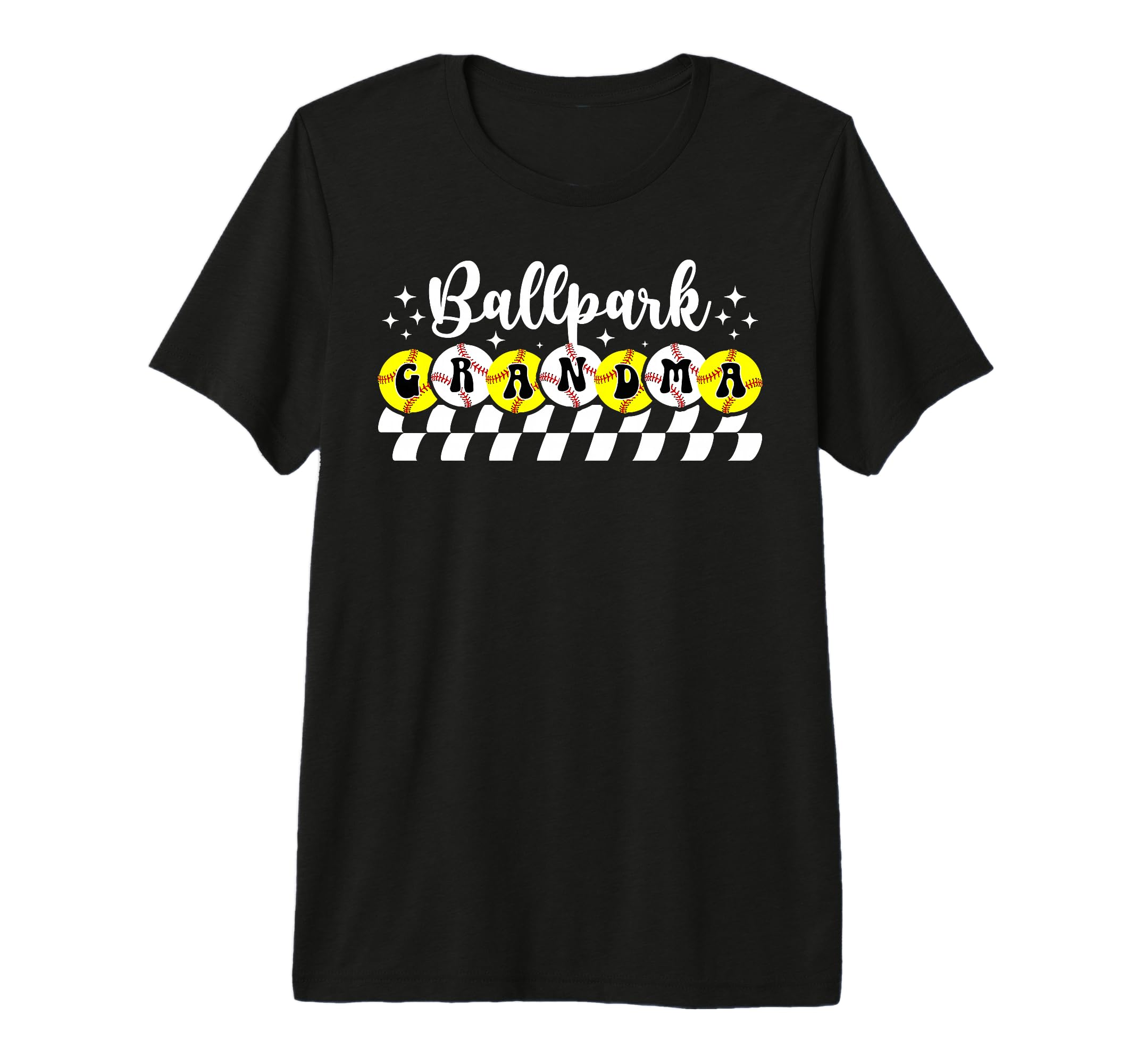 Ballpark Grandma Proud Softball Baseball T-Shirt - Custom Art Print Unisex - T-Shirt, Sweatshirt, Hoodie
