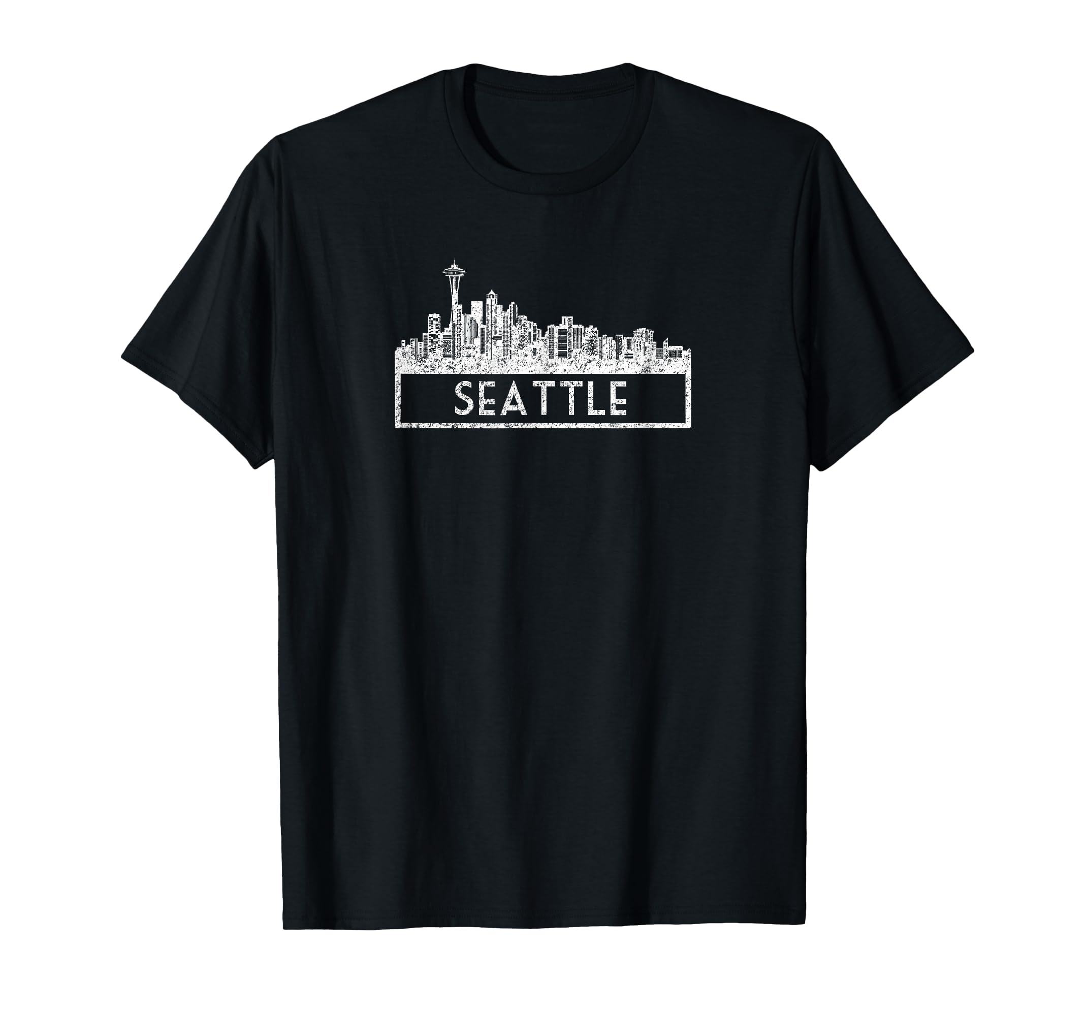 Seattle Skyline Distressed T-Shirt - Minimalist Print for Adults - T-Shirt, Sweatshirt, Hoodie