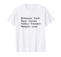 Earth Peace Love Peace And Happiness T-Shirt - Minimalist Print for Adults - T-Shirt, Sweatshirt, Hoodie