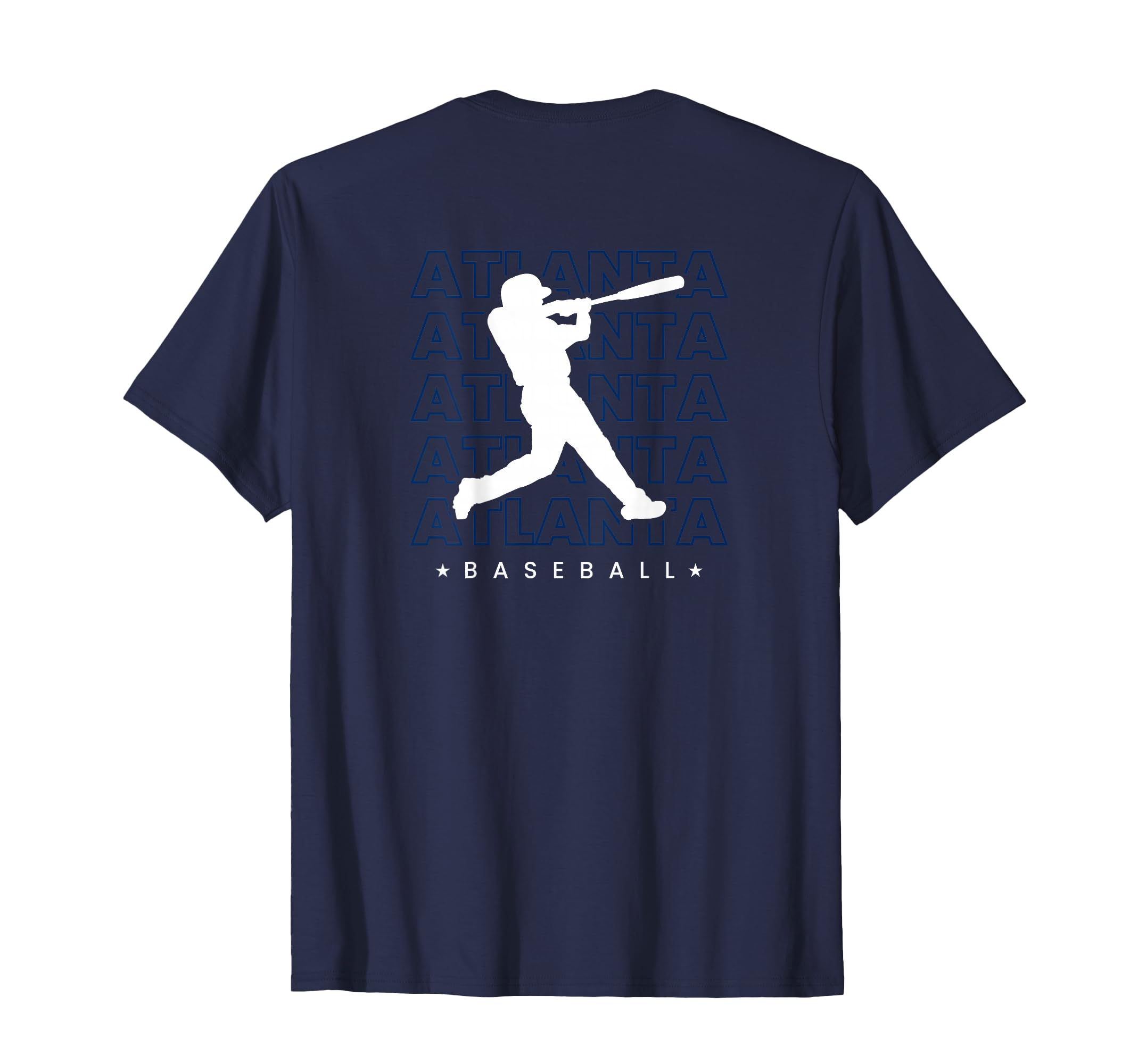 Atlanta Baseball Minimalist Backprint T-Shirt - Unique Graphic Unisex - T-Shirt, Sweatshirt, Hoodie
