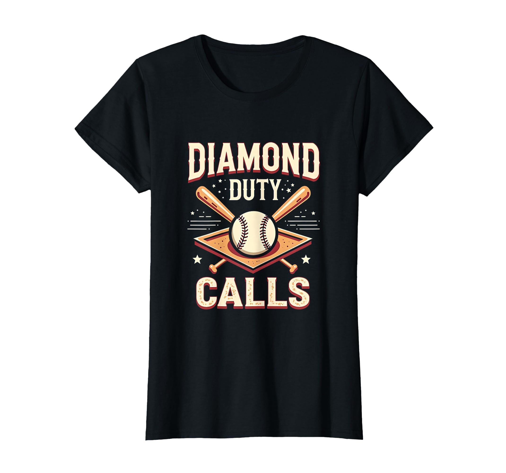 Diamond Duty Calls Baseball Mom T-Shirt - Fun Novelty Design for Adults - T-Shirt, Sweatshirt, Hoodie