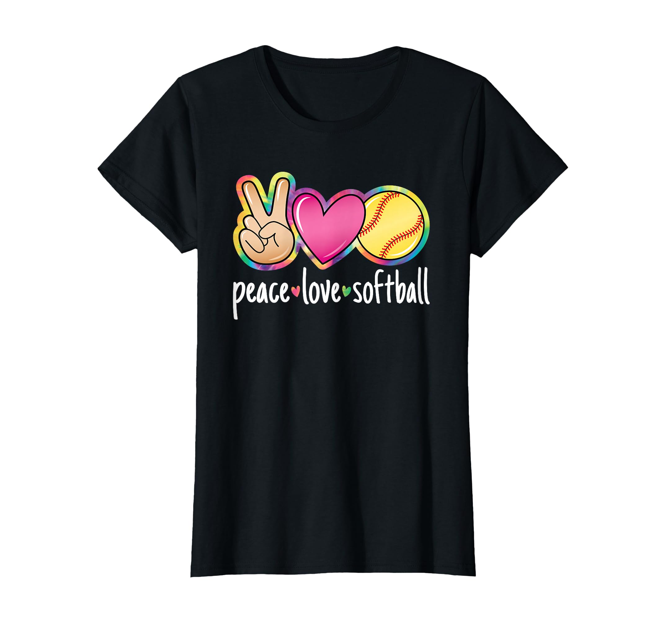 Peace Love Softball Softball Player T-Shirt - Custom Art Print Unisex - T-Shirt, Sweatshirt, Hoodie