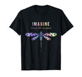 Imagine Boho Dragonfly 60S 70S Groovy Hippy T-Shirt - Graphic Print Unisex - T-Shirt, Sweatshirt, Hoodie