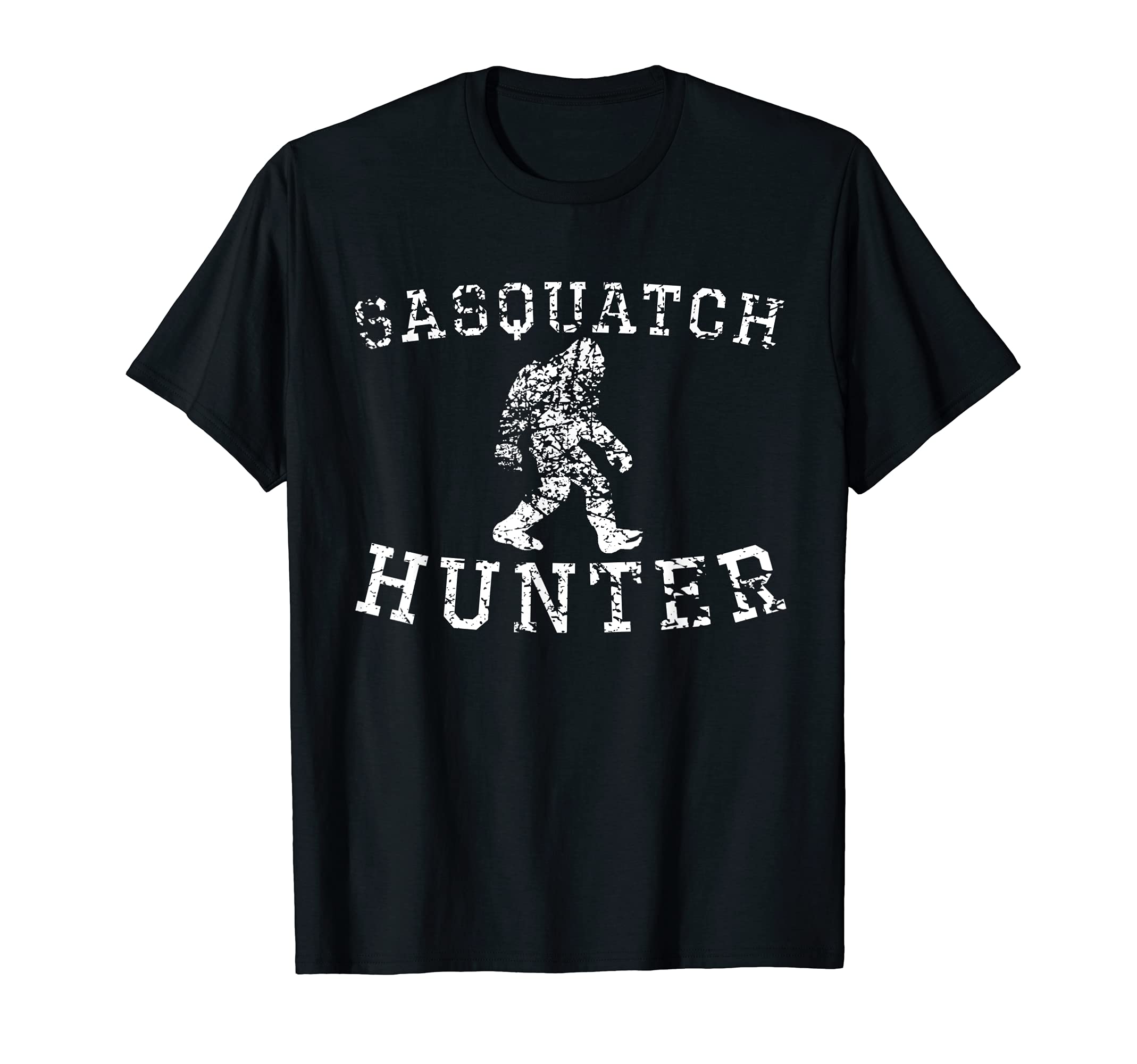 Sasquatch Hunter Distressed T-Shirt - Novelty Apparel for Adults - T-Shirt, Sweatshirt, Hoodie