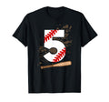 5Th Birthday Baseball 5 Years Old T-Shirt - Casual Everyday Wear Unisex - T-Shirt, Sweatshirt, Hoodie