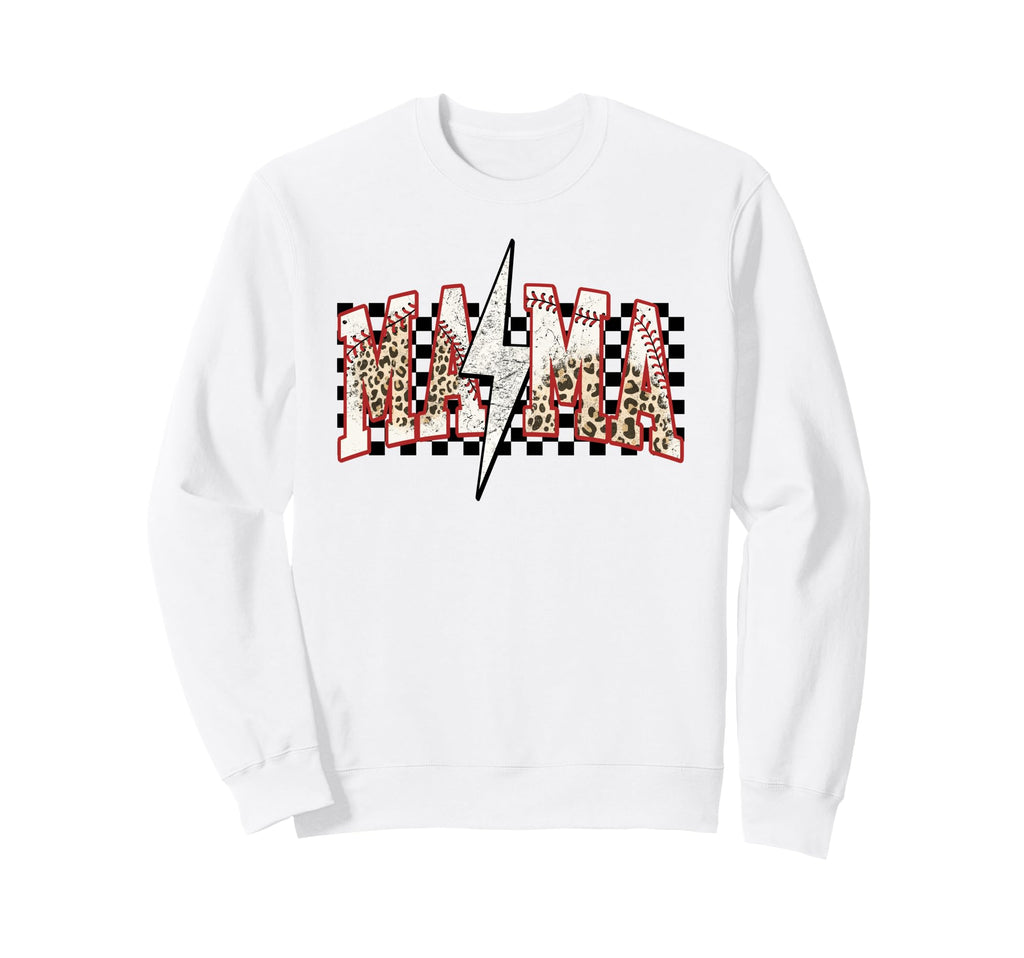Baseball Mama Lightning Bolt Sweatshirt - Graphic Print for Adults - T-Shirt, Sweatshirt, Hoodie