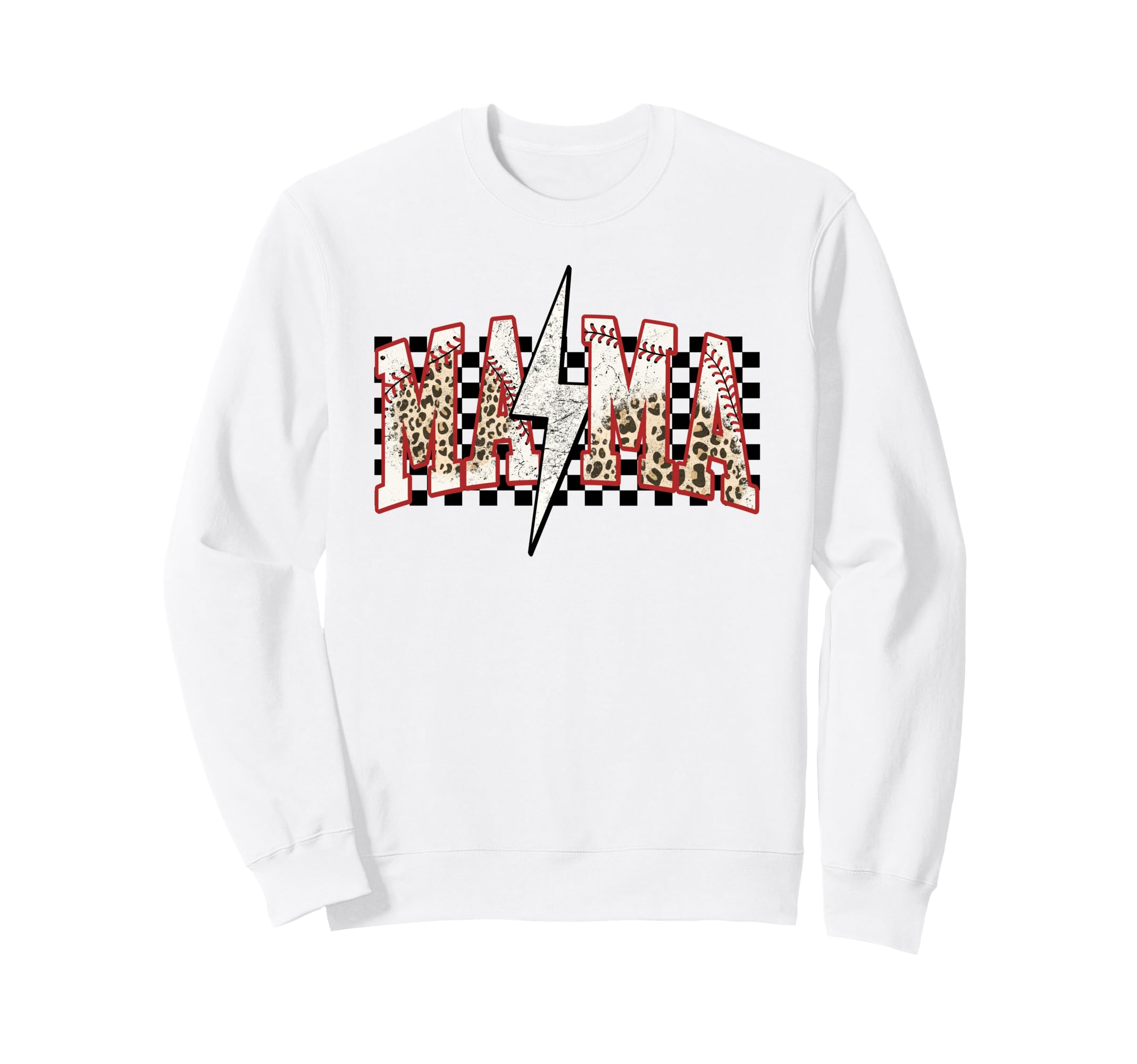 Baseball Mama Lightning Bolt Sweatshirt - Graphic Print for Adults - T-Shirt, Sweatshirt, Hoodie