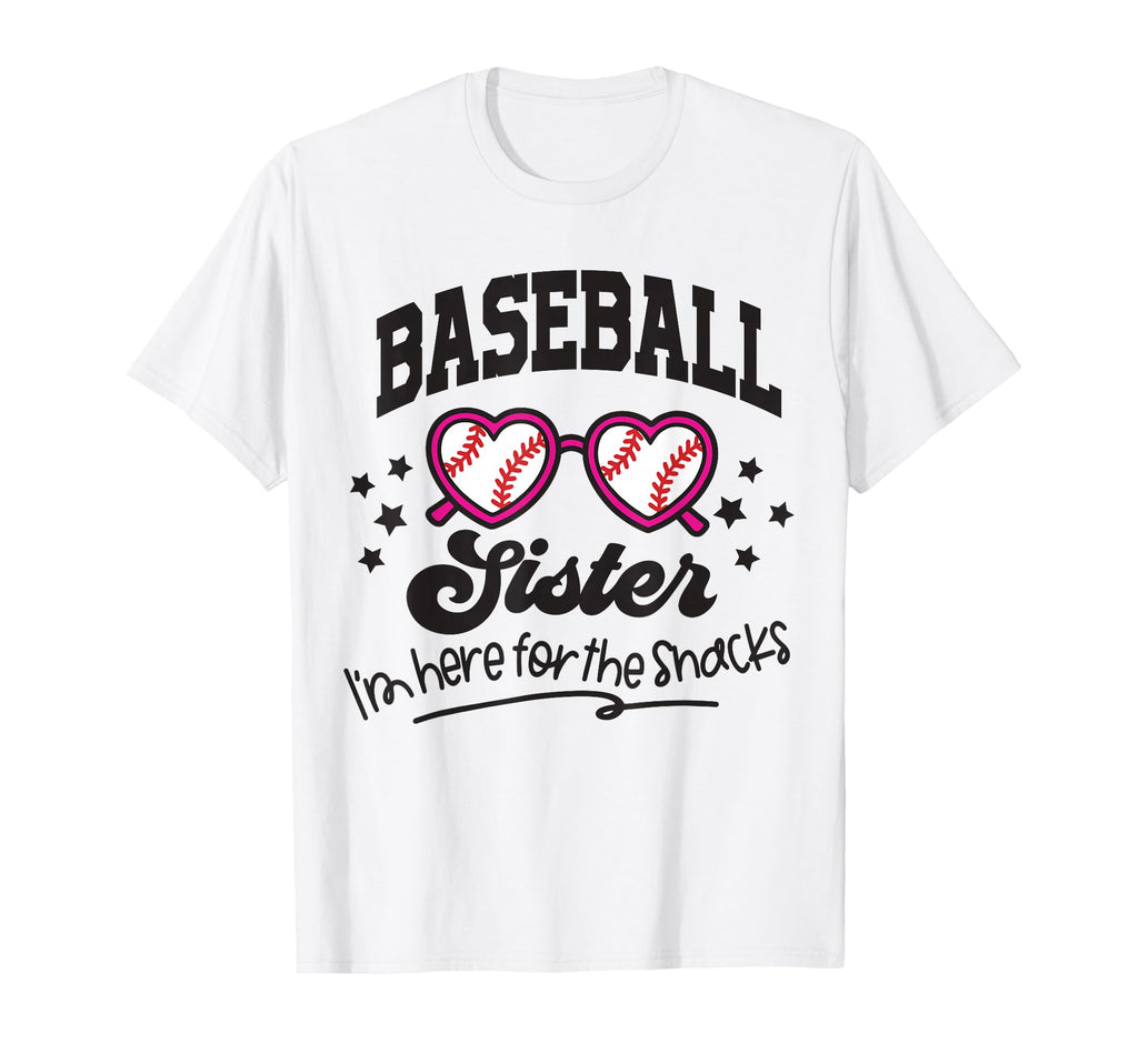 Baseball Sister Game Day Snacks T-Shirt - Fun Novelty Design for Adults - T-Shirt, Sweatshirt, Hoodie