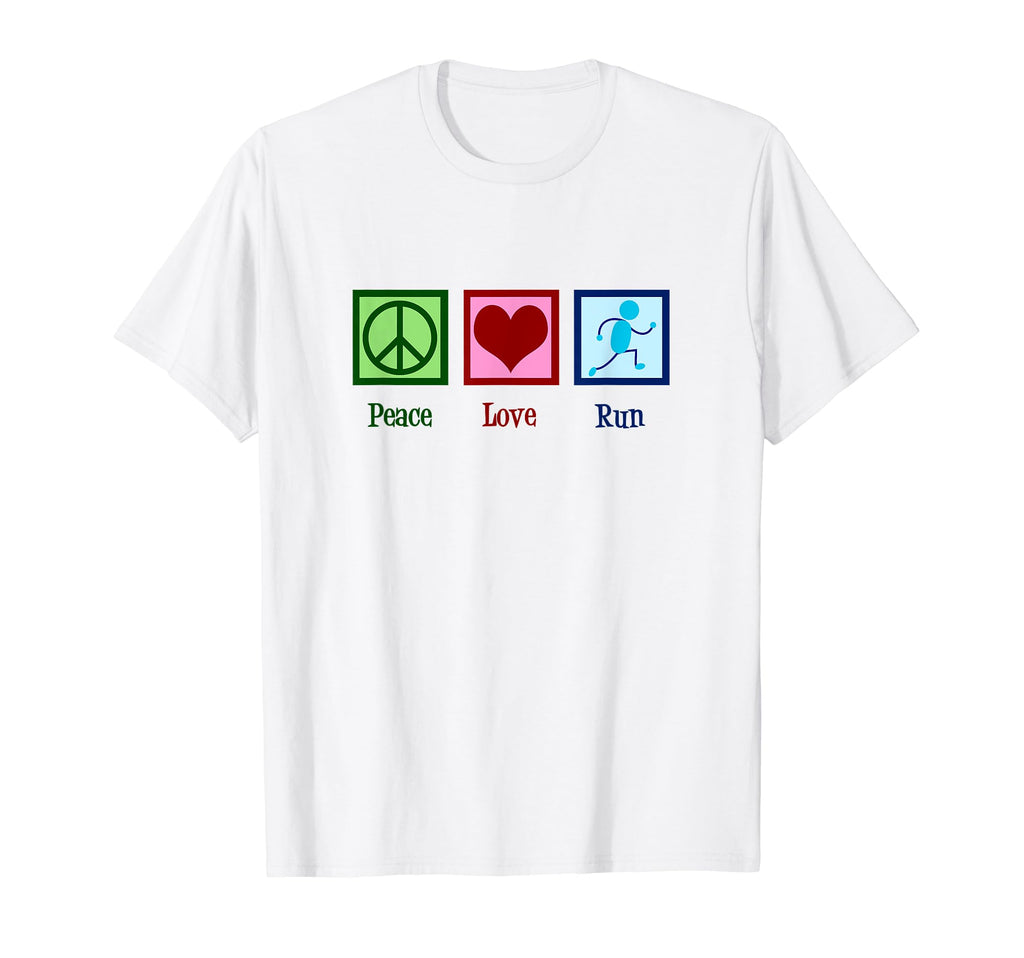 Peace Love Run Running Gift T-Shirt - Unique Graphic Men Women - T-Shirt, Sweatshirt, Hoodie
