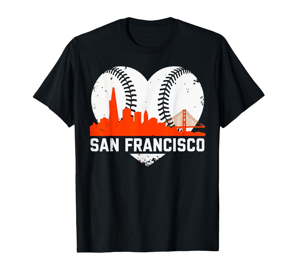 San Francisco Skyline Baseball Baseball T-Shirt - Unique Graphic for Adults - T-Shirt, Sweatshirt, Hoodie
