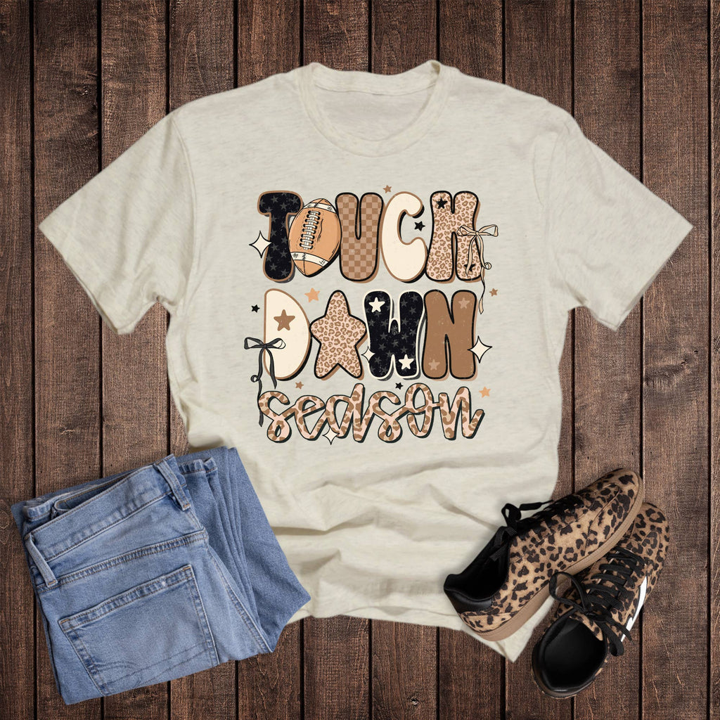 Football Check Leopard Star Touchdown Season Graphic - Adult & Kids T-Shirts, Sweatshirts & Hoodies apparel design preview 1